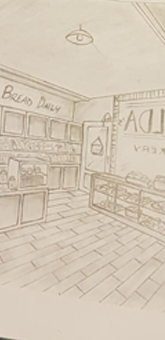 Perspective Sketch of a Bakery
