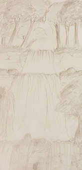 Perspective Sketch of a Waterfall