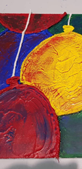 Dry Brush over Textured Painting of Balloons